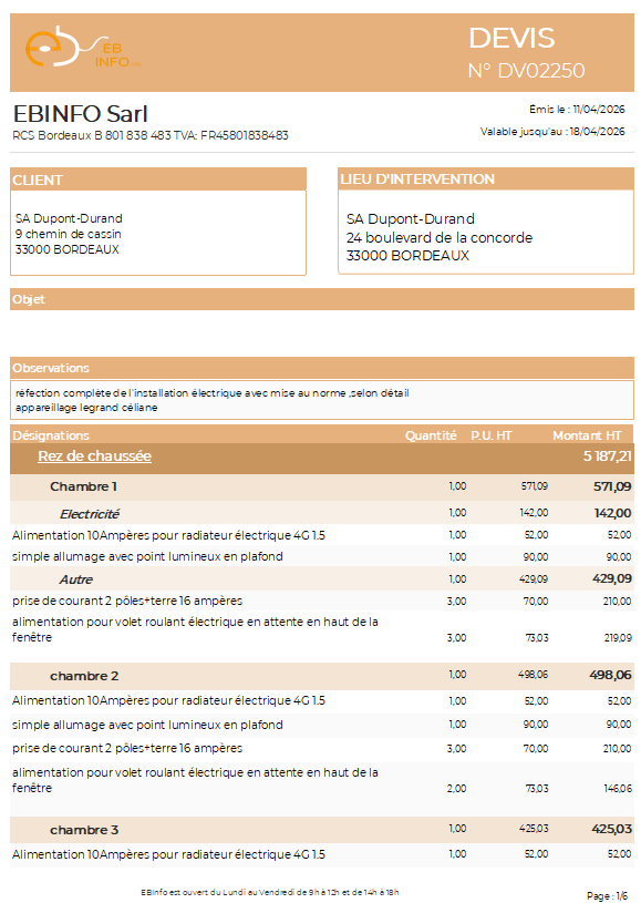 Devis édité BatisyxIQ page 1